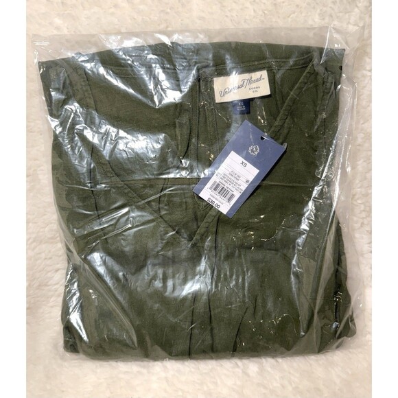 Women's Linen V-Neck Jumpsuit - Universal Thread - Olive Green - Size XS - Picture 6 of 6